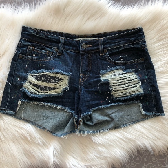 Artisan de Luxe Paint Splatter Distressed Short 27 - Picture 1 of 7